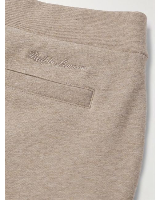Ralph Lauren Purple Label Natural Lux Slim-fit Logo-embroidered Cotton-blend Jersey Sweetpants for men