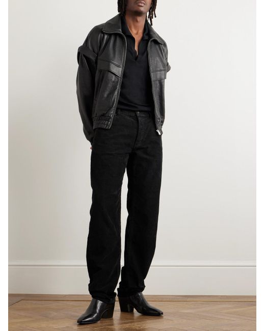 Saint Laurent Gerade geschnittene Hose aus Baumwollcord in Black für Herren