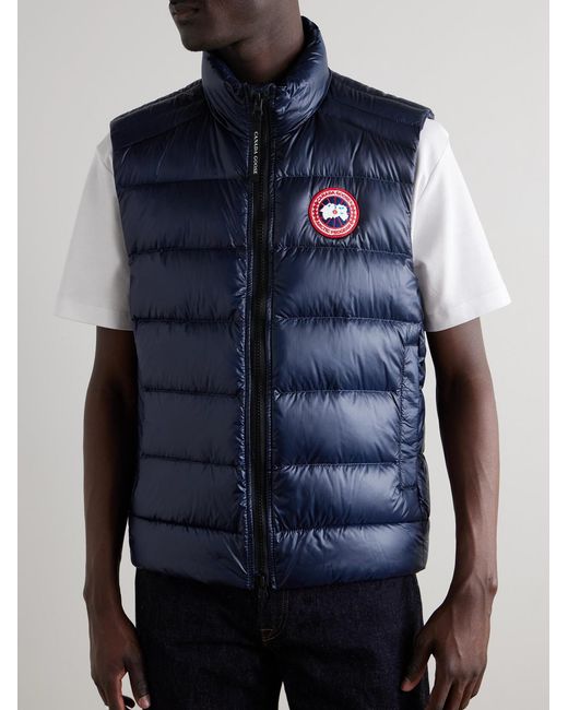 Canada Goose Blue Crofton Slim-Fit Quilted Recycled Nylon-Ripstop Down Gilet for men