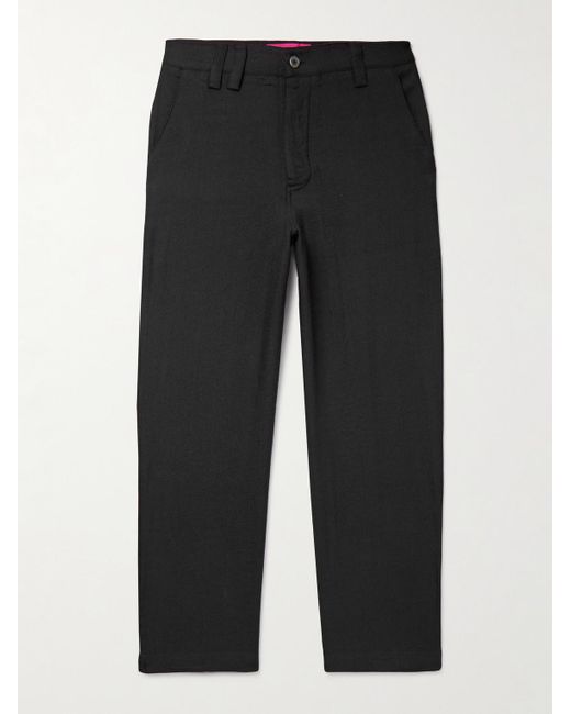 The Elder Statesman Black Norm Straight-Leg Wool And Cashmere-Blend Twill Trousers for men