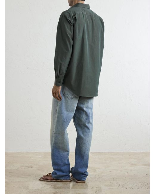 Auralee Green Cotton-poplin Shirt for men