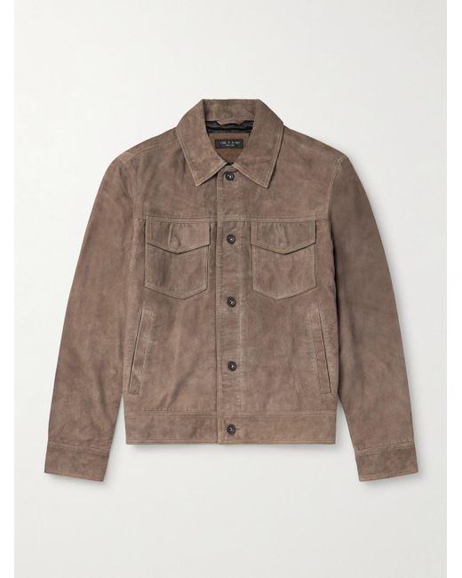 Rag & Bone Brown Suede Trucker Jacket for men