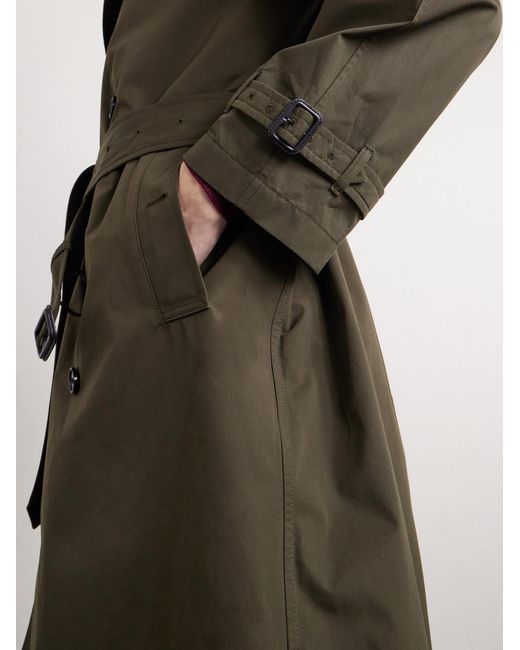 Burberry Green Cotton-Gabardine Trench Coat for men