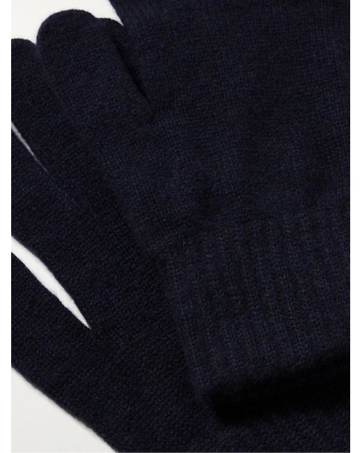 William Lockie Blue Cashmere Gloves for men