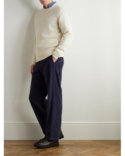 William Lockie Natural Shetland Wool Sweater for men