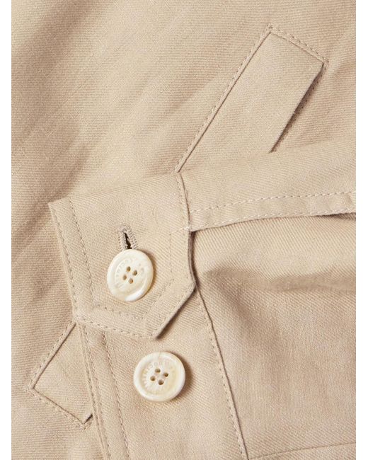 Brunello Cucinelli Natural Linen-twill Bomber Jacket for men