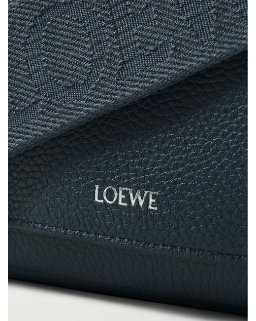 Loewe Blue Pebble Full-Grain Leather Messenger Bag for men