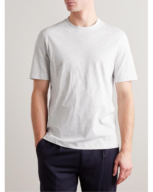 Brunello Cucinelli White Cotton-Jersey T-Shirt for men