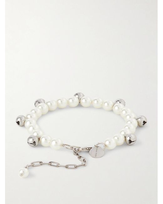 Simone Rocha Natural Bell Silver-tone And Faux Pearl Bracelet for men