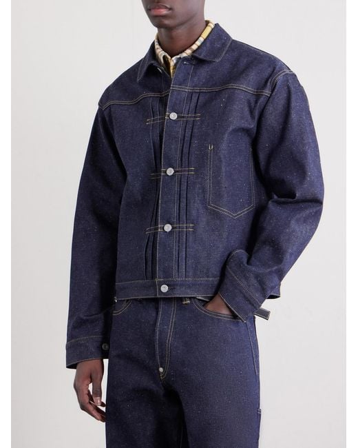 Human Made Blue Pleated Denim Jacket for men