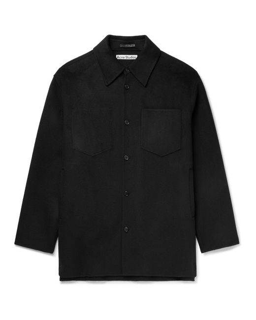 Acne Black Domen Oversized Double-faced Wool Overshirt for men
