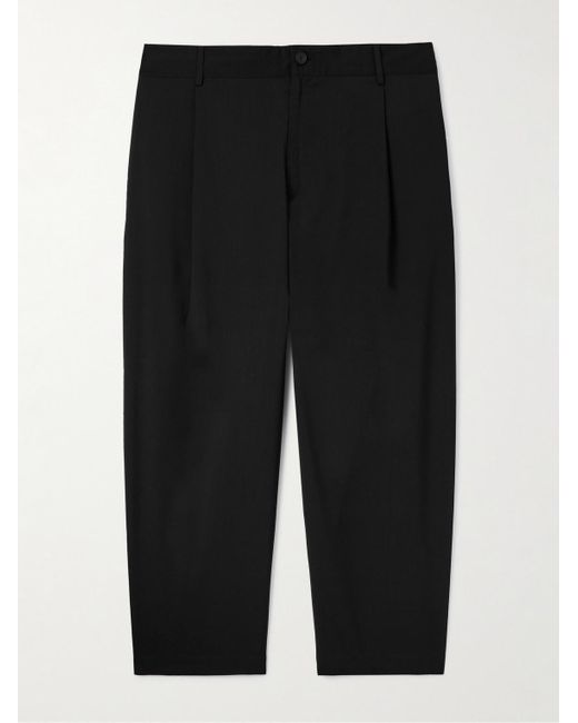 Pantaloni a gamba affusolata in lana con pinces di Maison Kitsuné in Black da Uomo