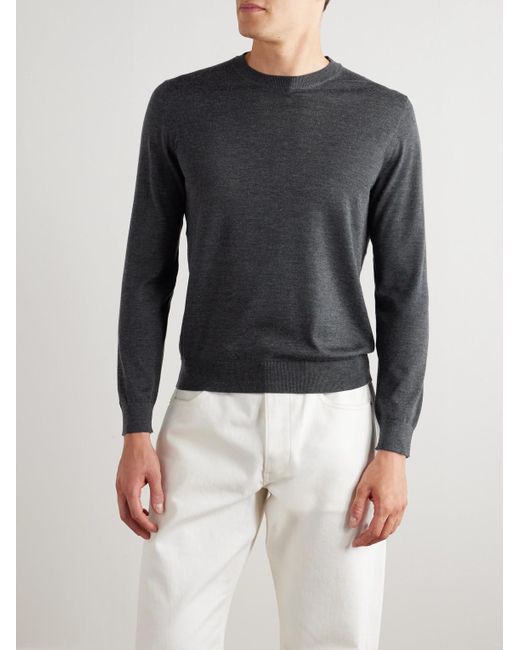 Loro Piana Blue Sottile Slim-Fit Wool, Silk And Cashmere-Blend Sweater for men
