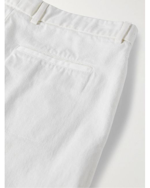 Loro Piana White Merse Straight-Leg Cotton-Twill Trousers for men