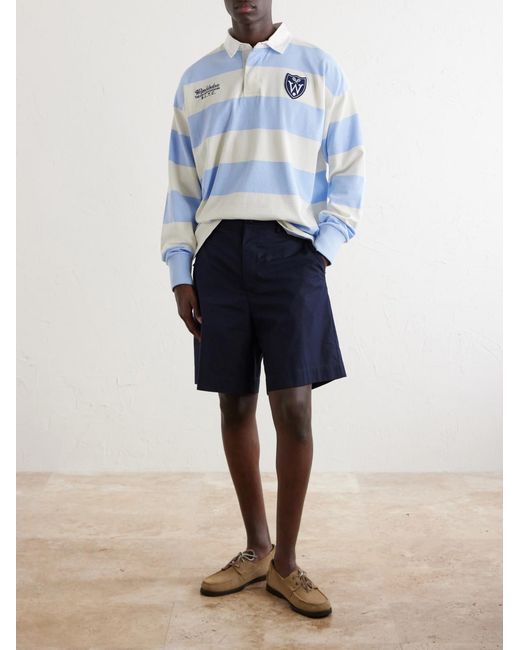 Polo Ralph Lauren Blue Wimbledon Logo-Embroidered Striped Cotton Polo Shirt for men