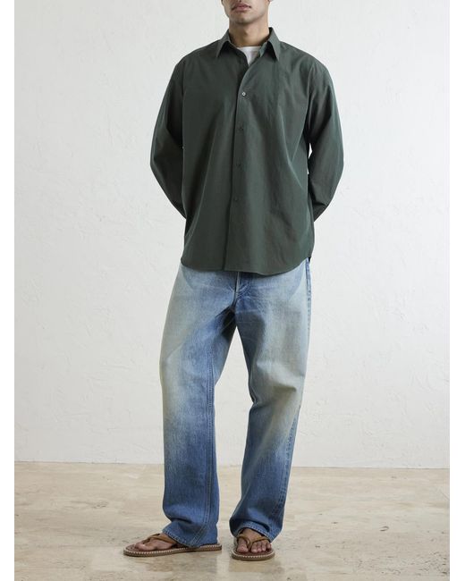 Auralee Green Cotton-poplin Shirt for men