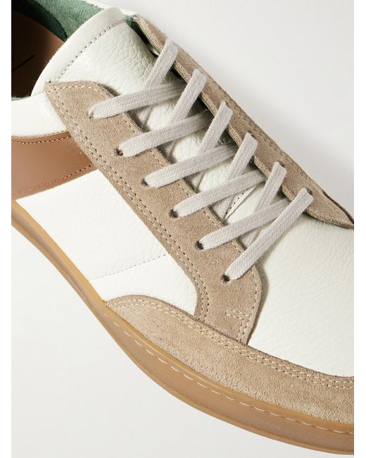 Mr P. Natural Colour-Block Suede And Leather Sneakers for men