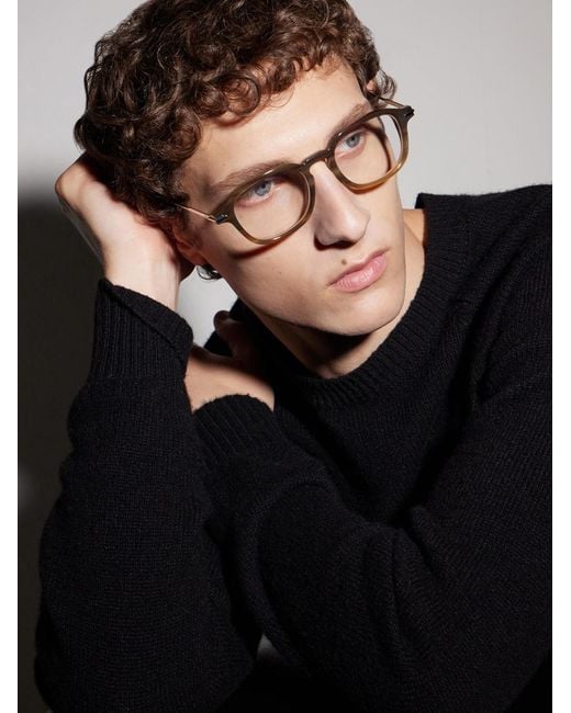 Dior Natural Diorblacksuito R11I Geometric Acetate Glasses for men