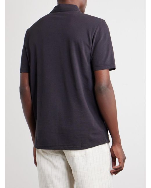 Frescobol Carioca Black Luca Cotton-piqué Polo Shirt for men