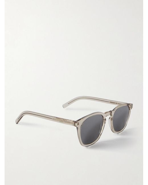 Saint Laurent Gray D-frame Acetate And Silver-tone Sunglasses for men