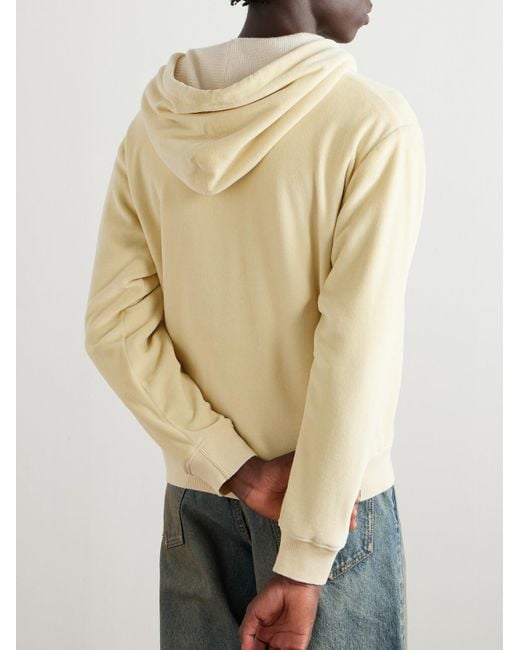 Céline Kapuzenjacke aus Velours aus einer Baumwollmischung mit Reißverschluss und Logostickerei in Natural für Herren