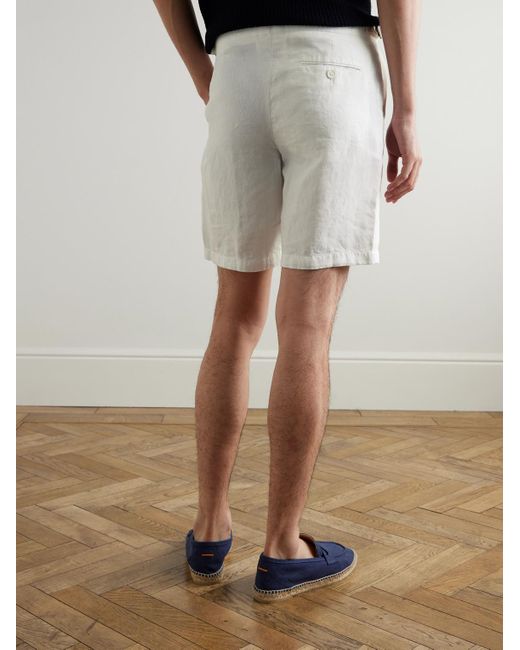 Orlebar Brown White Norwich Straight-leg Linen Shorts for men