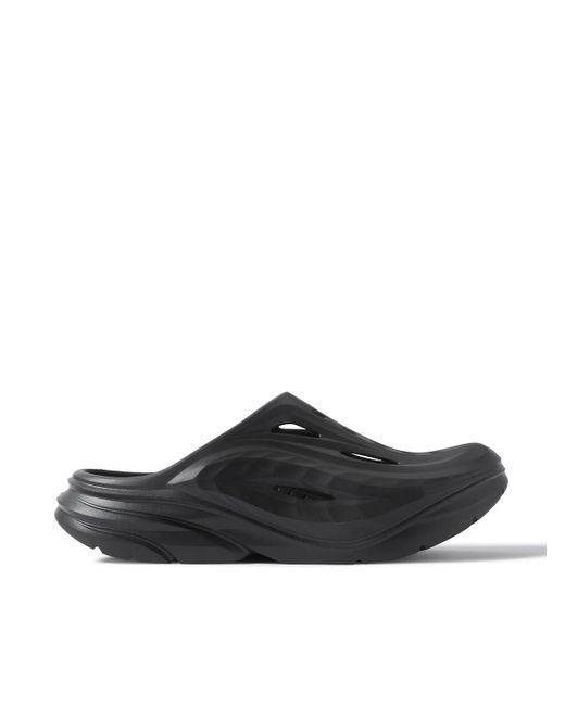 Hoka One One Black Ora Recovery Rubber Mules for men