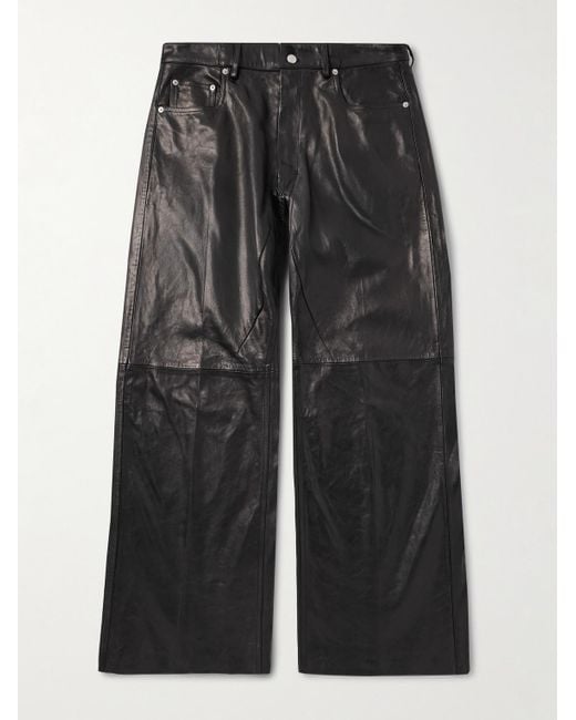 Rick Owens Geth weit geschnittene Hose aus Leder in Black für Herren