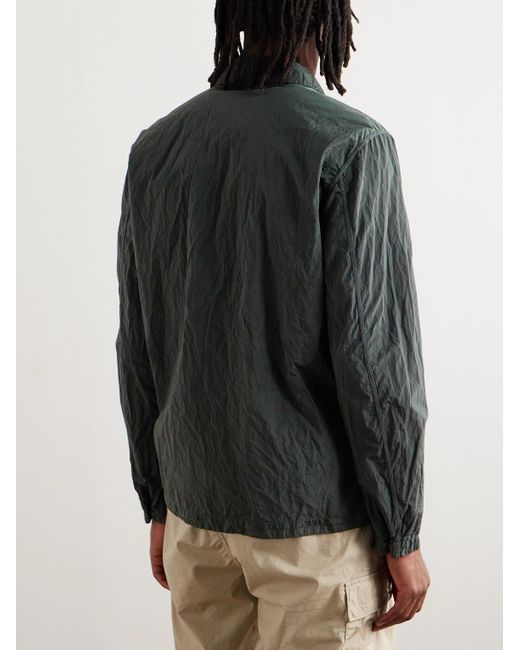 Stone Island Hemdjacke aus Reps-ECONYL®-Nylon in Knitteroptik und Stückfärbung mit Logoapplikation in Green für Herren