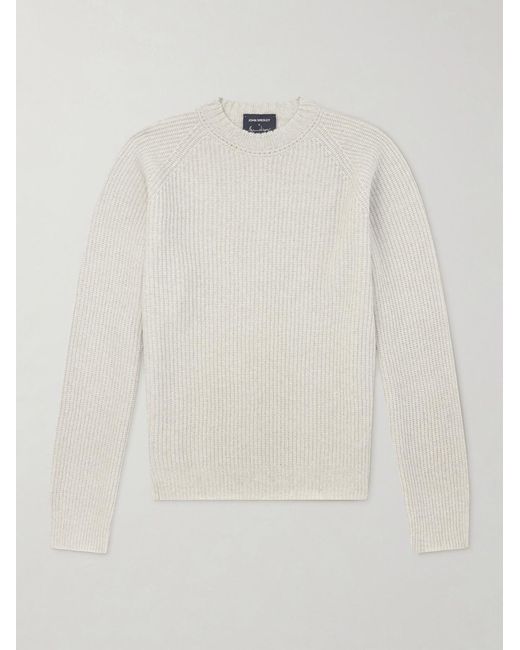 John Smedley White Bill Nighy Cashmere And Wool-Blend Sweater for men