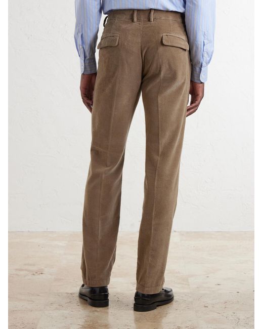 Massimo Alba Natural Ionio2 Straight-Leg Cotton-Corduroy Trousers for men