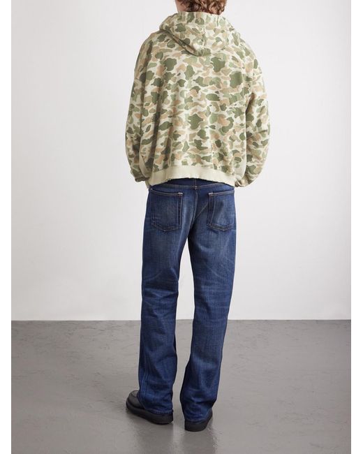 GALLERY DEPT. Green Logo-Print Camouflage Cotton-Jersey Zip-Up Hoodie for men