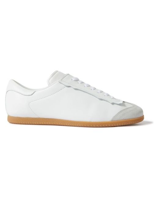 Maison Margiela Feather Light Suede-panelled Leather Sneakers in White ...
