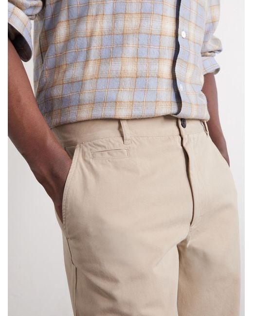 Portuguese Flannel Natural Labura Straight-Leg Organic Cotton-Twill Trousers for men