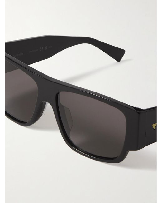 Bottega Veneta Sonnenbrille mit eckigem Rahmen aus recyceltem Azetat in Black für Herren