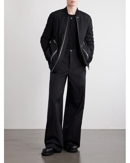 Rick Owens Blue Wide-leg Cotton-blend Canvas Trousers for men