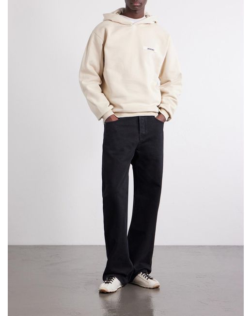 Jacquemus Natural Logo-Appliquéd Cotton-Jersey Hoodie for men