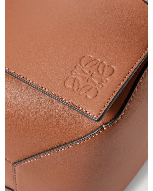 Loewe Brown Puzzle Edge Large Logo-debossed Leather Messenger Bag for men
