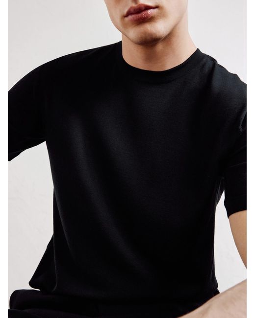 Zegna Black Wool T-shirt for men