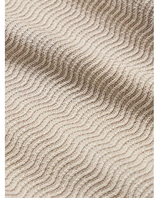 Mr P. White Textured-Cotton Polo Shirt for men