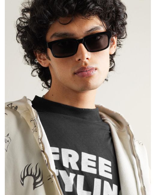 Balenciaga Gray Rectangle-frame Recycled-acetate Sunglasses for men