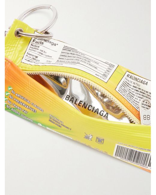 Balenciaga Metallic Keyring Snack Printed Leather Pouch for men