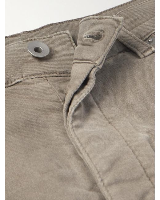 Jeans slim-fit a gamba dritta in denim cerato con zip Bolan Banana di Rick Owens in Natural da Uomo