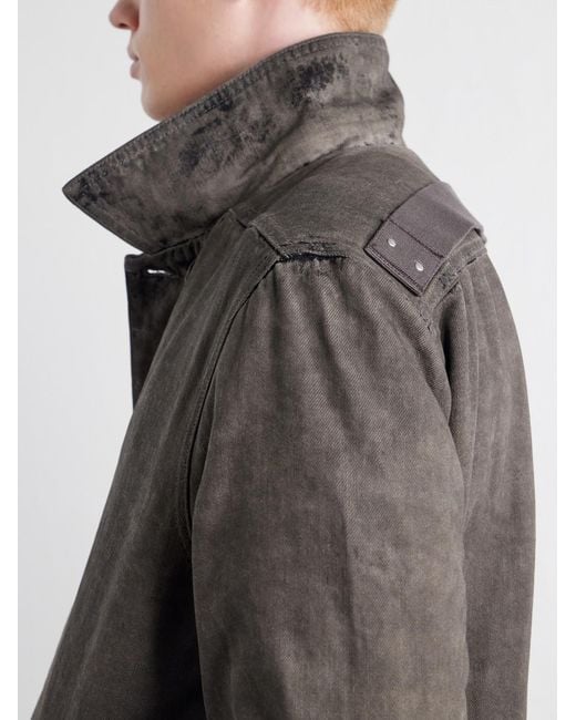 Rick Owens Black Brad Washed-Denim Jacket for men