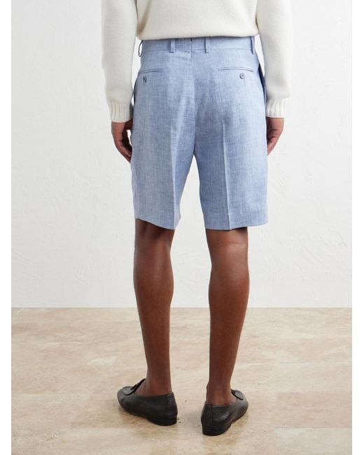 Ralph Lauren Blue Cotton Gabardine Shorts for men