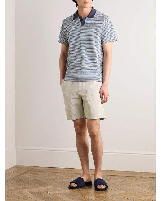 Mr P. Natural Straight-leg Cotton And Linen-blend Cargo Shorts for men