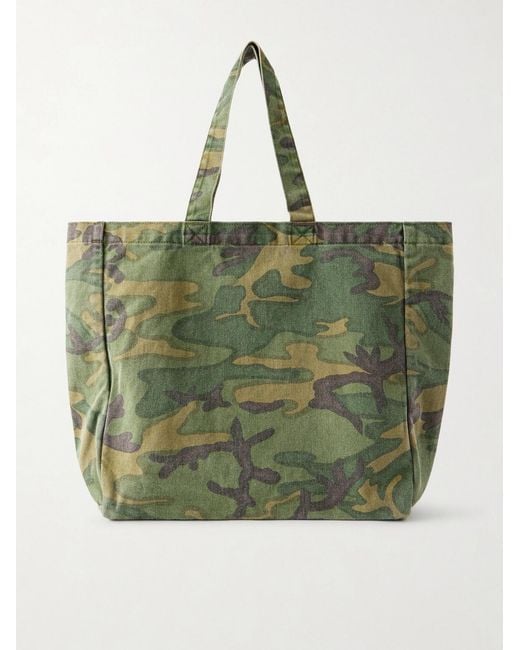 Needles Green Reversible Camouflage-print Cotton-twill Tote Bag for men