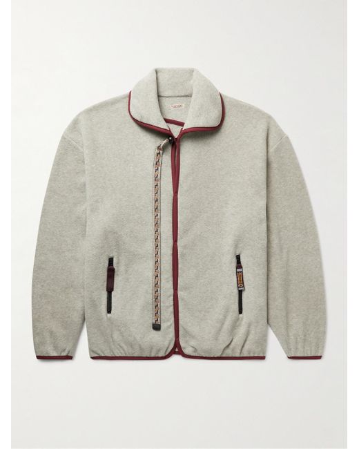 Kapital Gray River Jersey-trimmed Fleece Jacket for men