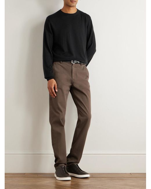 Canali Black Slim-Fit Garment-Dyed Cashmere Sweater for men