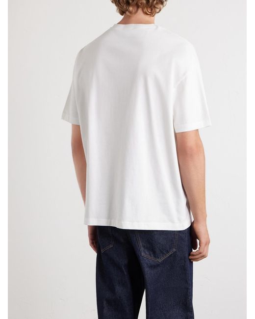 A.P.C. White Fragment Logo-Print Cotton-Jersey T-Shirt for men